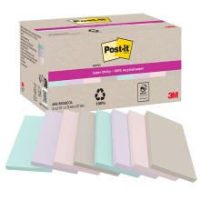 Cf. 8pz blocco 70fg Post-it®SuperSticky carta riciclata 76x127mm 622R-SS8COL ass