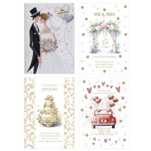 Biglietto Matrimonio con foil oro e rilievo fantasie assortite Rex Sadoch (Conf.12)