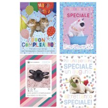 Biglietto Cani e Gatti fotografici fantasie assortite Rex Sadoch (Conf.12)