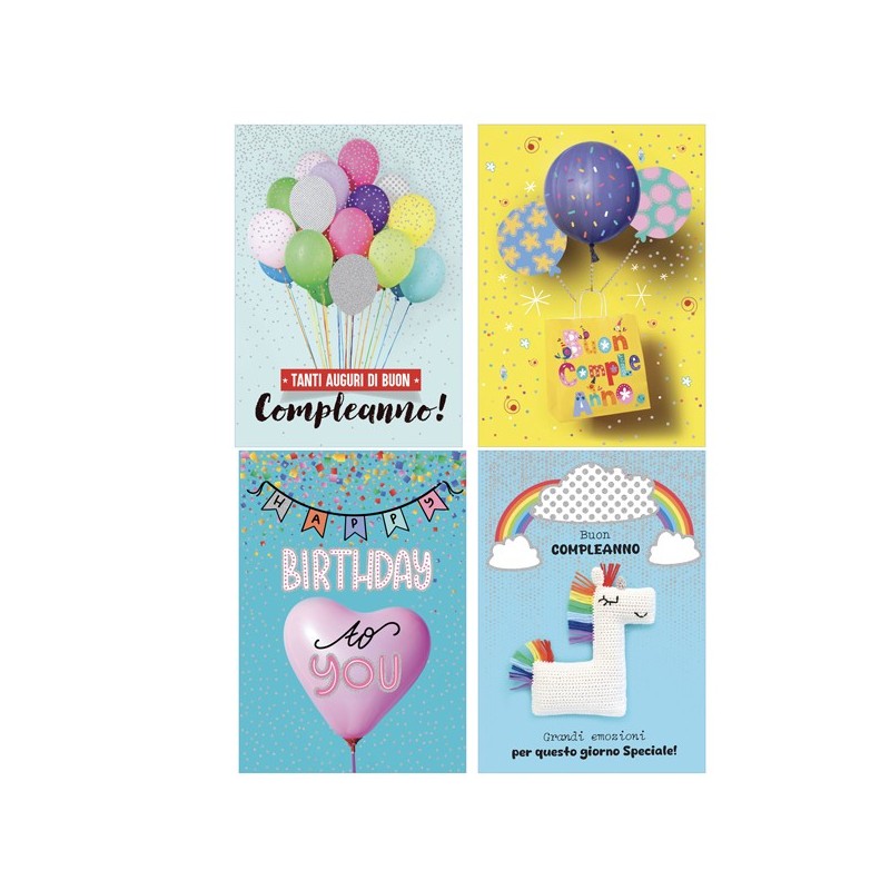 Biglietto Lifestyle con glitter fantasie assortite Rex Sadoch (Conf.12)