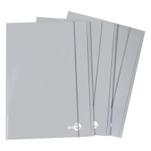 Cartellina 3 lembi piatta con elastico, f.to A4 grigio chiaro BM (Conf.10)