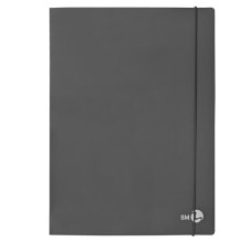 Cartellina 3 lembi con elastico dorso 1 cm, f.to A4 grigio scuro BM (Conf.6)