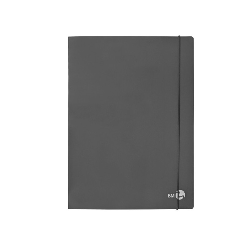 Cartellina 3 lembi con elastico dorso 1 cm, f.to A4 grigio scuro BM (Conf.6)