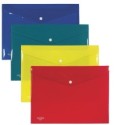 Busta con bottone in PP 33 x 23,7 cm colori assortiti Plastibor (Conf.4)