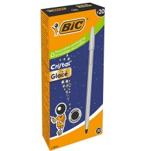 Scatola 20 penna sfera Cristal GlacE' fusto argento 1.0mm BIC®