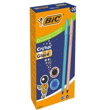 Scatola 20 penna sfera Cristal GlacE' fusto blu/rosa 1.0mm BIC®