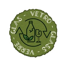 Etichetta autoadesiva raccolta differenziata vetro vinile in verde Medial Intern