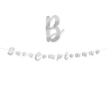 Festone in cartoncino Buon compleanno Argento Big Party