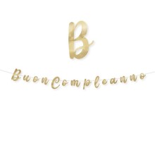 Festone in cartoncino Buon compleanno Oro Big Party