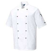 Giacca da cuoco Kent a maniche corte tg XXL bianco Portwest