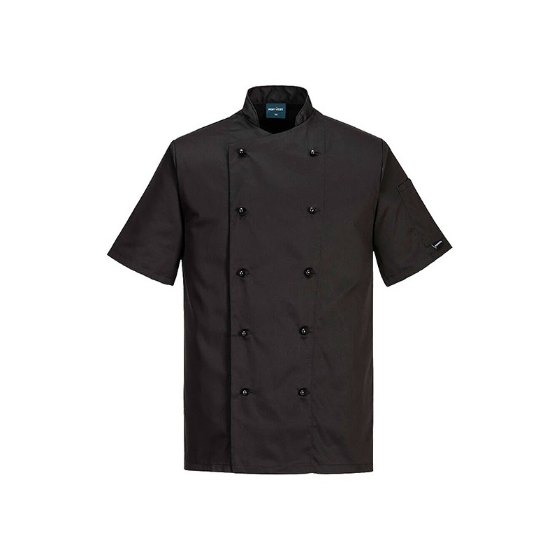 Giacca da cuoco Kent a maniche corte tg M nero Portwest