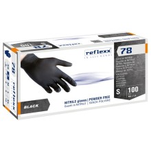 Conf 100 Guanti in nitrile R78 s/polvere tg S nero Reflexx