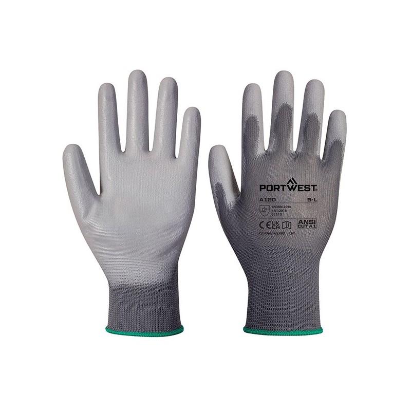 Guanti A120 con palmo in PU tg L grigio Portwest (Conf.12)