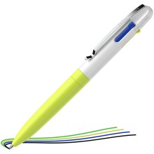 Penna a sfera Take 4 a quattro colori punta M fusto giallo fluo Schneider (Conf.10)