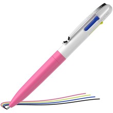 Penna a sfera Take 4 a quattro colori punta M fusto rosa fluo Schneider (Conf.10)