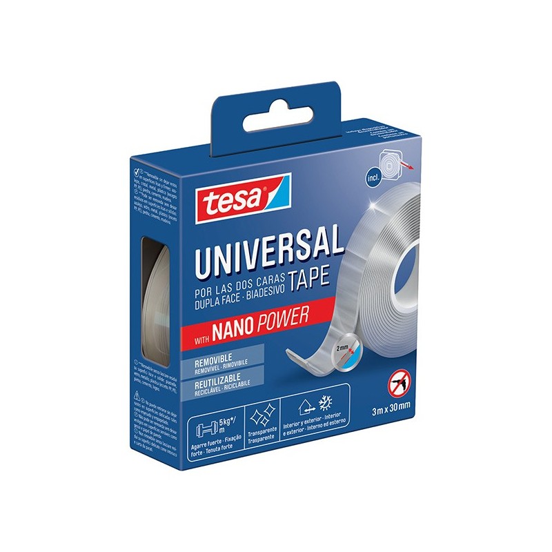 Nastro biadesivo universale 3m x 30mm con Nano Power tesa®
