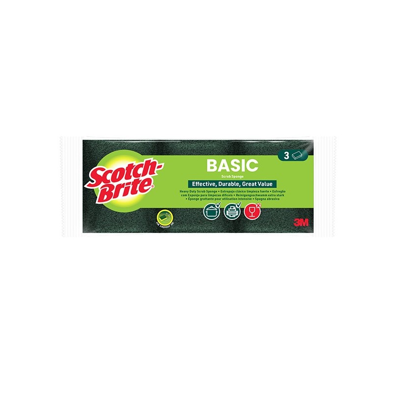 PACK 3 Spugne abrasive Basic SCOTCH BRITE®