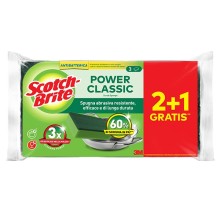 PACK 2+1 Spugne abrasive Power Classic antibatterica SCOTCH BRITE® A12