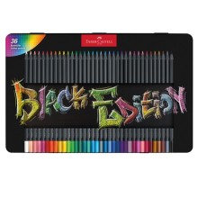 Astuccio in metallo 36 matite colorate triangolare Black Edition Faber-Castell
