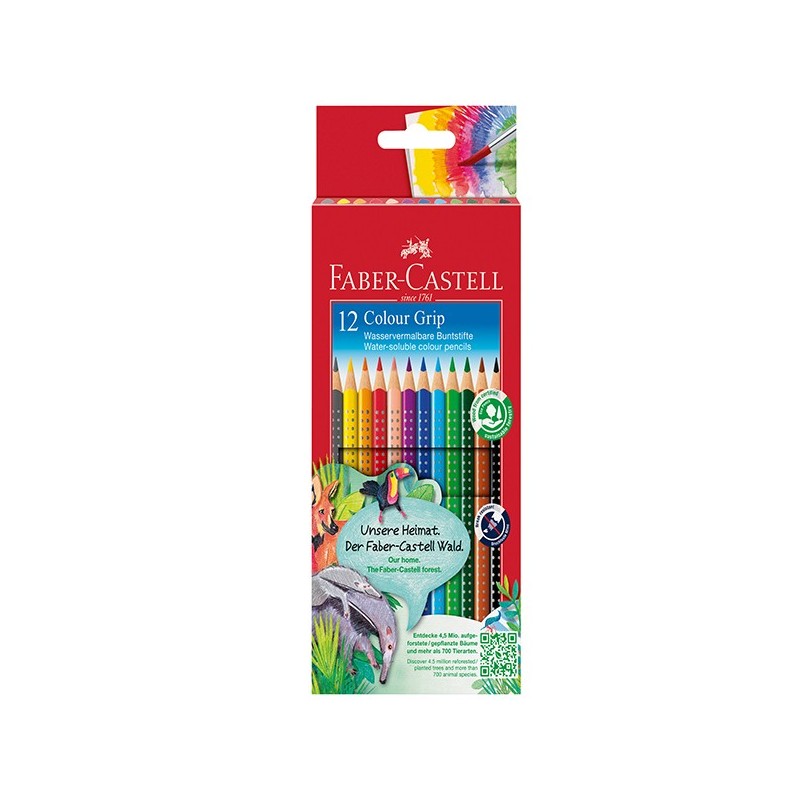 Astuccio 12 pastelli colorati acquerellabili Color Grip Faber Castell