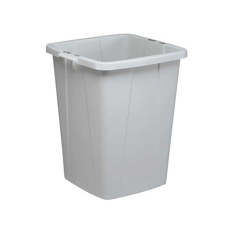 Bidone grigio DURABIN quadrato in PP con maniglie per il trasporto 90 lt Durable