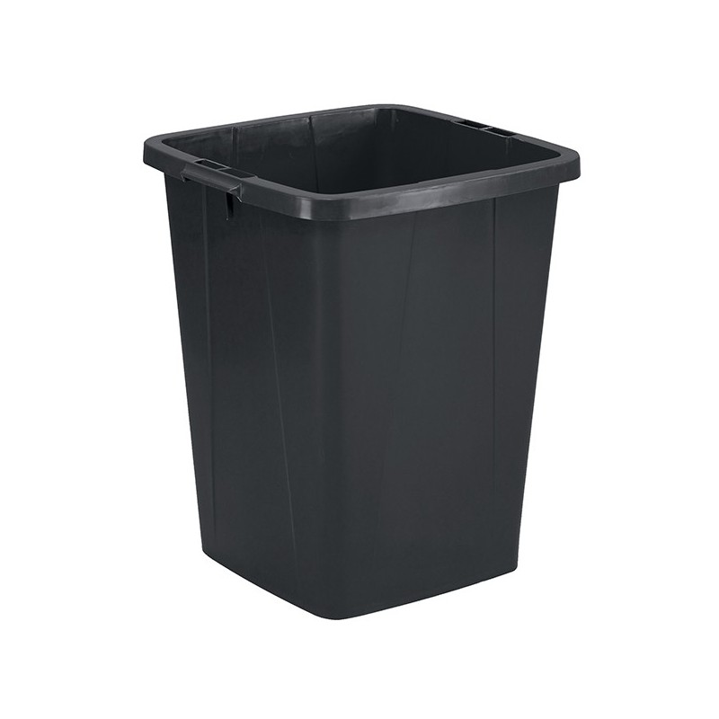Bidone nero DURABIN quadrato in PP con maniglie per il trasporto 90 lt Durable