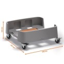 Carrello quadrato in rPP per bidoni DURABIN da 90L 390x165x415mm Durable