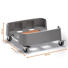 Carrello quadrato in rPP per bidoni DURABIN da 90L 390x165x415mm Durable