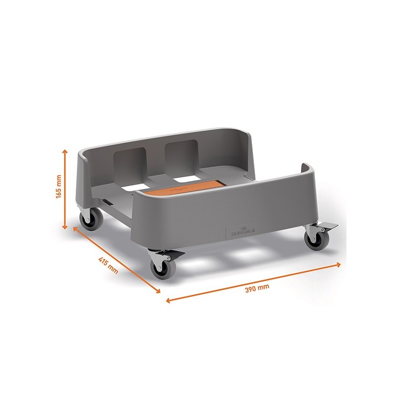 Carrello quadrato in rPP per bidoni DURABIN da 90L 390x165x415mm Durable
