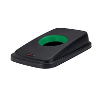 Coperchio per cestino SELECTO con foro nero/verde Rotho