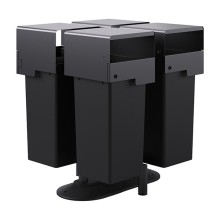 Portarifiuti coperto quadruplo su base con serratura e contenitori 73+73+73+73lt