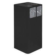 contenitore 100 lt nero cover gettacarta/posacenere  2 pitto adesivi 38,3x38,3x8