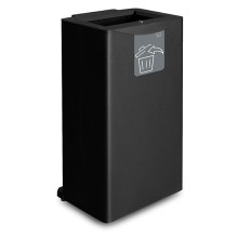 contenitore raccolta differenziata nero 90 lt con serratura pitto  indifferenzia