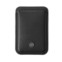 Portacarte magnetico vera pelle Saffiano nero Cross