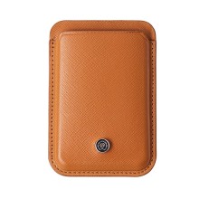 Portacarte magnetico vera pelle Saffiano marrone Cross