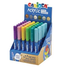 Astuccio 36 Paint Marker acrilico punta pennello colori fancy assortiti Carioca