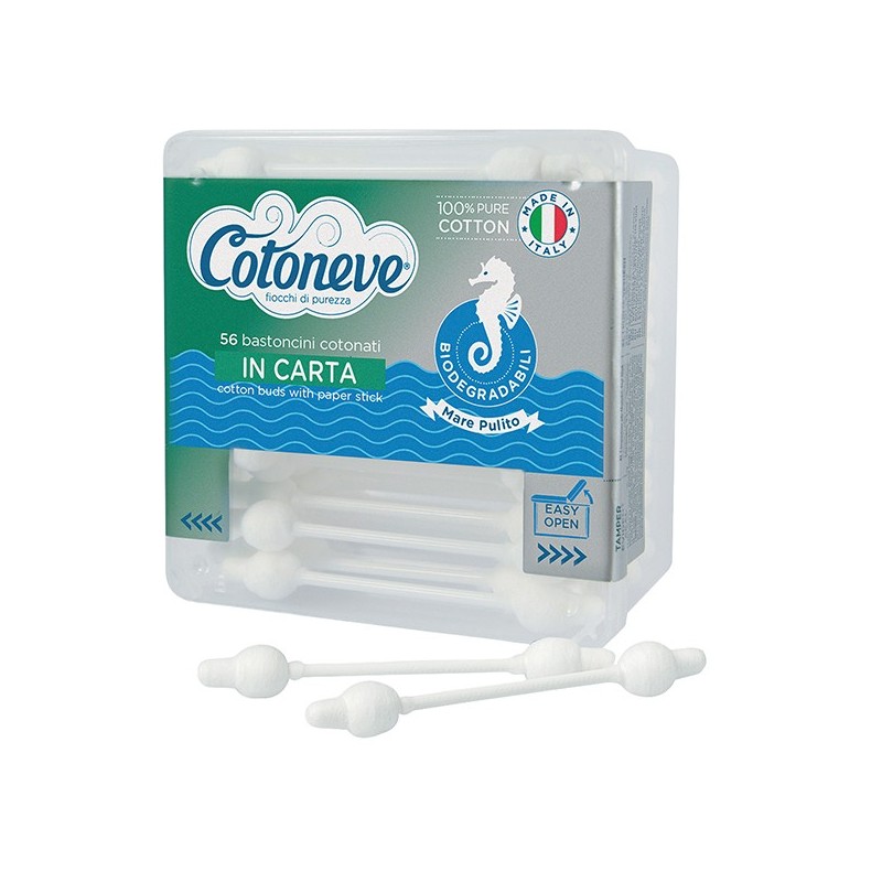 Cofanetto da 56 bastoncini cotonati biodegradabili puliorecchie salvatimpano Cot