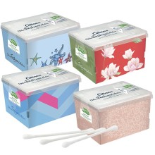 Eco pack da 300 bastoncini cotonati biodegradabili puliorecchie col. ass. Cotone