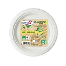 50 Piatti frutta Ø170mm biodegradabili e compostabili Dopla Green
