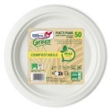 50 Piatti piani Ø220mm biodegradabili e compostabili Dopla Green