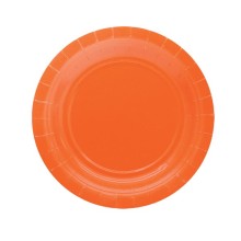 25 piatti piani Ø18cm Ecocolor biodegradabile arancione Big Party