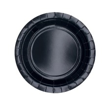 25 piatti piani Ø18cm Ecocolor biodegradabile nero Big Party