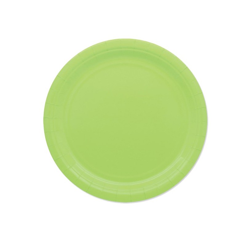 25 piatti piani Ø24cm Ecocolor biodegradabile verde mela Big Party