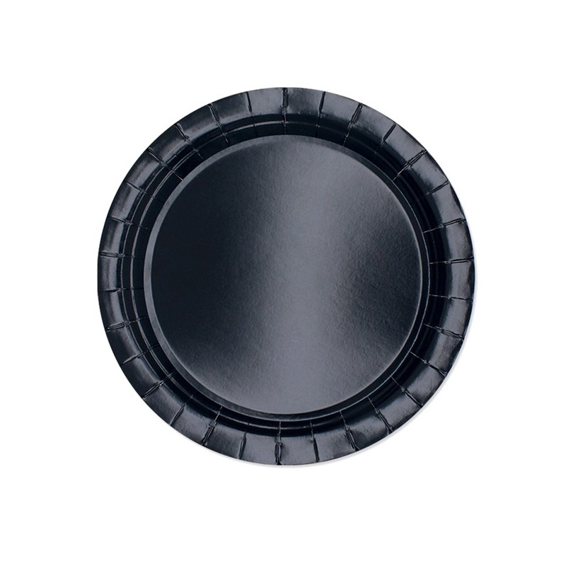 25 piatti piani Ø24cm Ecocolor biodegradabile nero Big Party