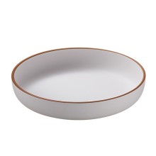 Piatto fondo rPET Ø21x3,8cm bianco Leone