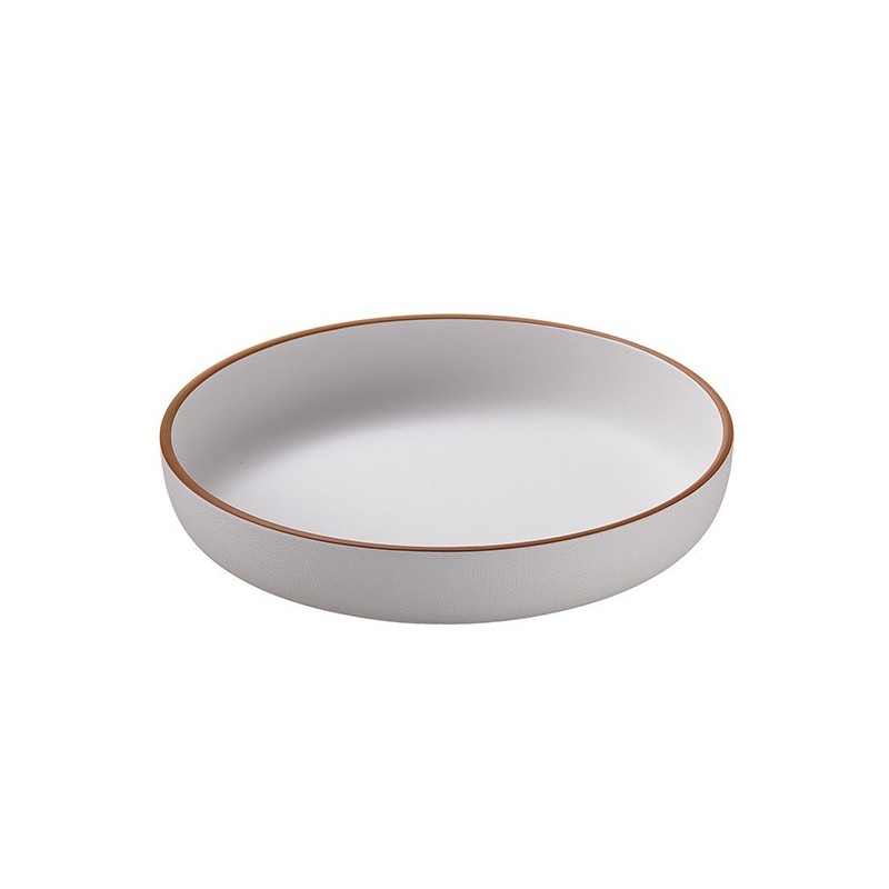 Piatto fondo rPET Ø21x3,8cm bianco Leone