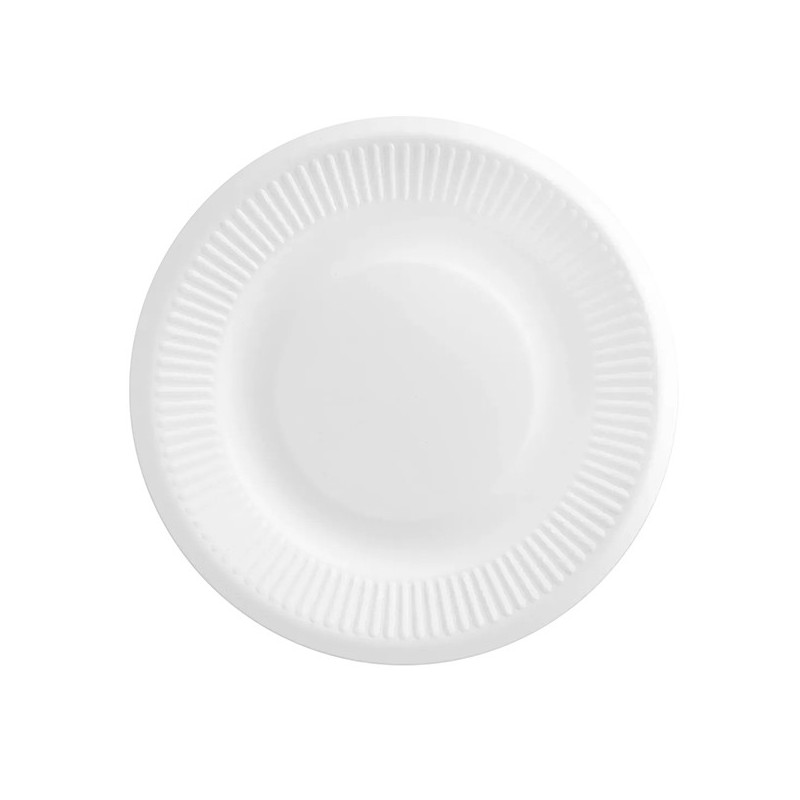 Conf 125 Piatti compostabili Light  Ø23cm bianco Signor Bio