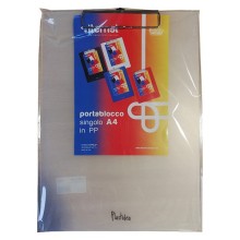 PORTABLOCCO A4 IN PPL CON MOLLA IN METALLO GRIGIO FUME'