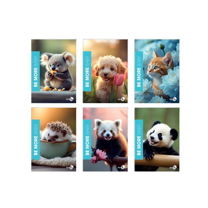 Maxiquaderno alta fogliazione A4 48fg+2 100gr 1 rigo Be More Baby BM (Conf.10)