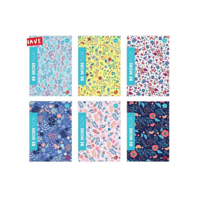 Maxiquaderno alta fogliazione A4 48fg+2 100gr 5mm c/margine Be More Flor BM (Conf.10)